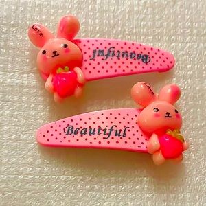 Cute pink hair clips for girls